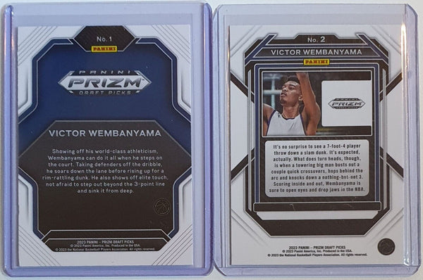 2023 Panini Prizm Draft Picks Victor Wembanyama LOT of 2 Rookie #1 #2 RC - Rare