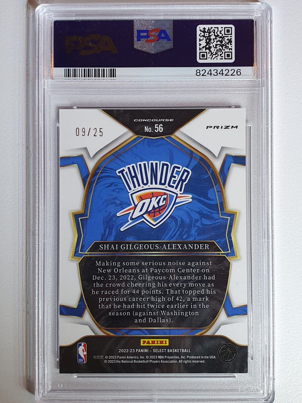 2022 Select Shai Gilgeous-Alexander #56 BLUE DISCO /25 Prizm - PSA 9 (POP 1)