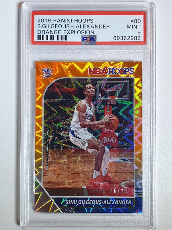 2019 NBA Hoops Shai Gilgeous-Alexander #80 ORANGE EXPLOSION /25 - PSA 9 (POP 1)