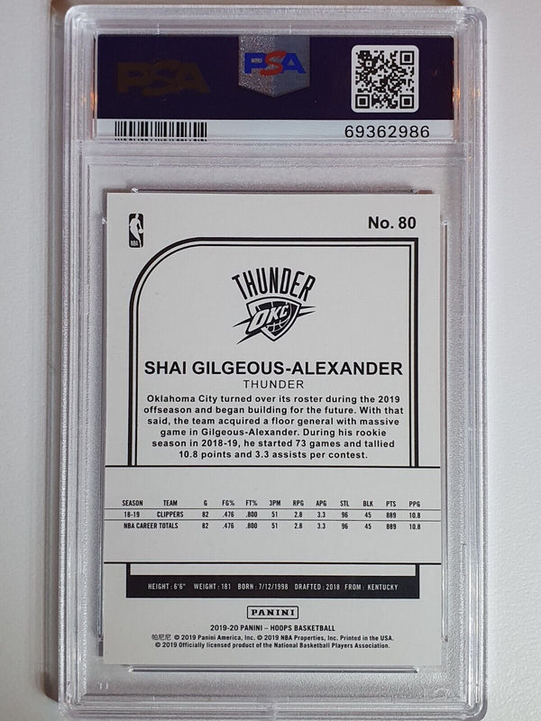 2019 NBA Hoops Shai Gilgeous-Alexander #80 ORANGE EXPLOSION /25 - PSA 9 (POP 1)