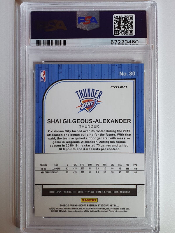 2019 Hoops Premium Stock Shai Gilgeous-Alexander #80 SILVER MOJO - PSA 9 (POP 3)