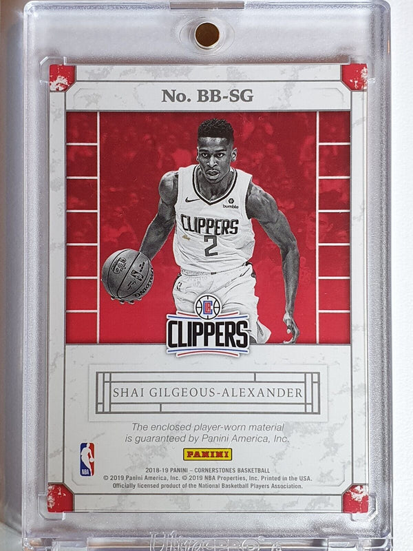 2018 Cornerstones Shai Gilgeous-Alexander Rookie #PATCH Worn Jersey - Rare