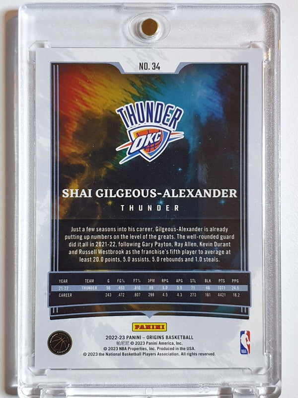 2022 Panini Origins Shai Gilgeous-Alexander #34 NEON GREEN /49 Edition - Rare