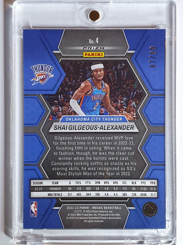 2022 Panini Mosaic Shai Gilgeous-Alexander #4 PURPLE MOSAIC /99 Prizm - Rare