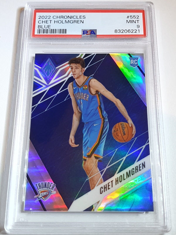 2022 Chronicles Chet Holmgren Rookie #552 BLUE /99 Holo - PSA 9 (POP 4)