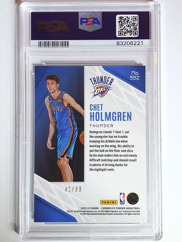 2022 Chronicles Chet Holmgren Rookie #552 BLUE /99 Holo - PSA 9 (POP 4)