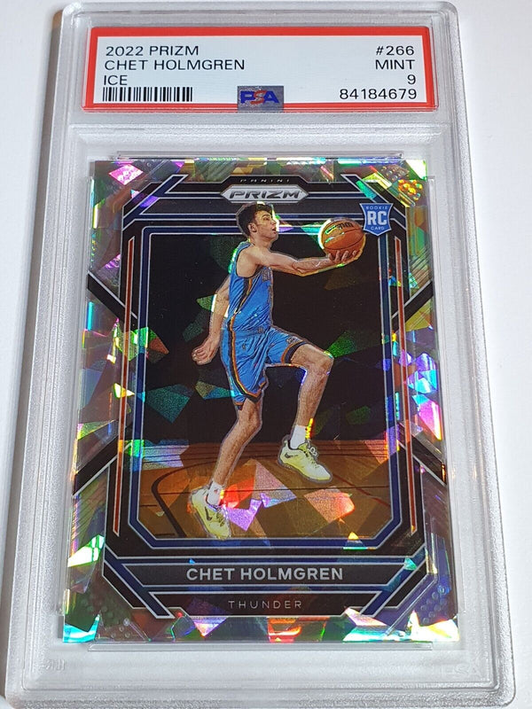 2022 Panini Prizm Chet Holmgren Rookie #266 ICE Holo RC - PSA 9 (LOW POP)