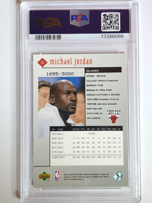 1998 Upper Deck Michael Jordan Black Diamond #13 DOUBLE RED /3000 PSA 9 (POP 11)