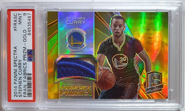 2014 Spectra Stephen Curry #PATCH GOLD 01/10 Game Jersey - PSA 9 (POP 1)