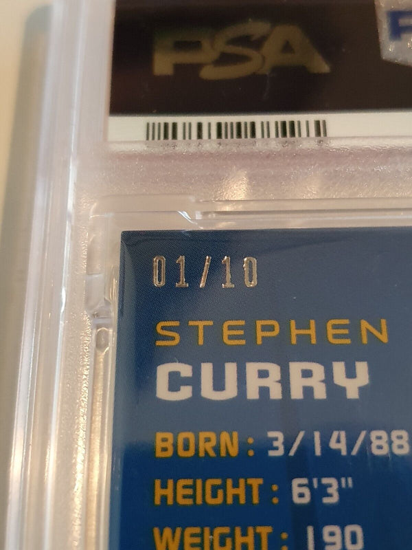 2014 Spectra Stephen Curry #PATCH GOLD 01/10 Game Jersey - PSA 9 (POP 1)