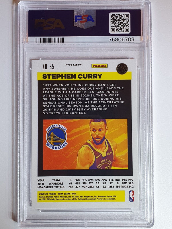 2020 Panini Flux Stephen Curry #55 LASER Holo - PSA 10 (POP 3)