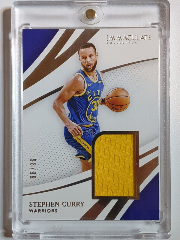 2020 Panini Immaculate Stephen Curry #PATCH /99 Game Worn Jersey - Rare