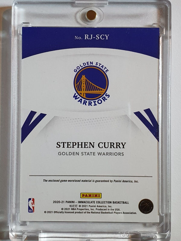 2020 Panini Immaculate Stephen Curry #PATCH /99 Game Worn Jersey - Rare