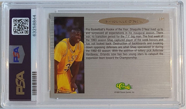 1993 Classic LPs Shaquille O'Neal LE AUTO On Card Autograph - PSA 10 (POP 1)