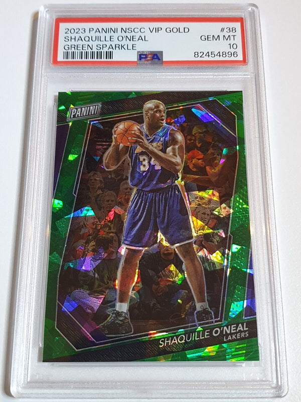 2023 Panini National Shaquille O'Neal GREEN SPARKLE /99 Holo - PSA 10 (POP 1)