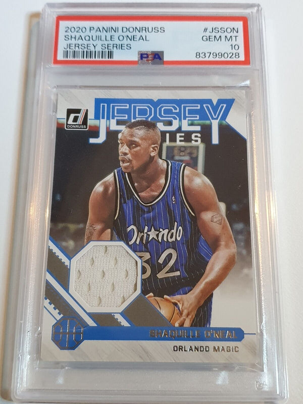 2020 Donruss Shaquille O'Neal #PATCH Game Worn Jersey - PSA 10 (POP 2)