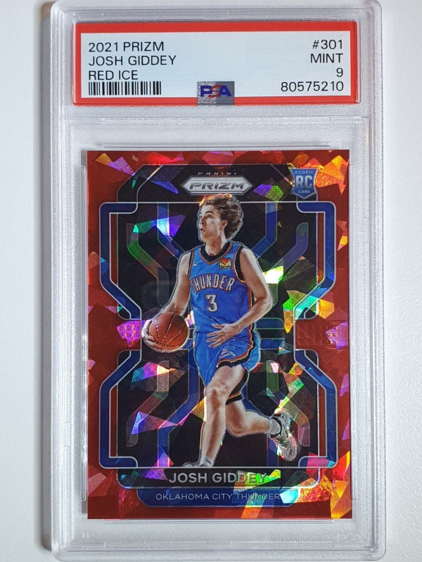 2021 Panini Prizm Josh Giddey Rookie #301 RED ICE Prizm- PSA 9 (POP 6)