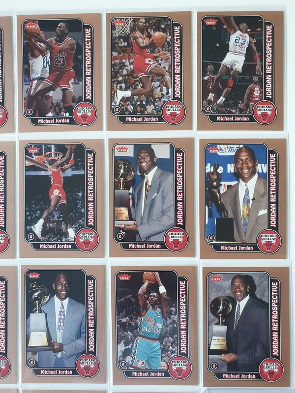 2008 Fleer Michael Jordan Jordan Retrospective (Complete Set of 23+1) - Rare