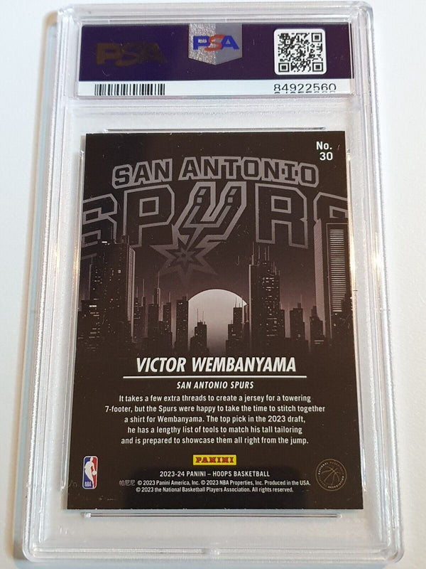 2023 NBA Hoops Victor Wembanyama Rookie #30 City Edition RC - PSA 9 (LOW POP)