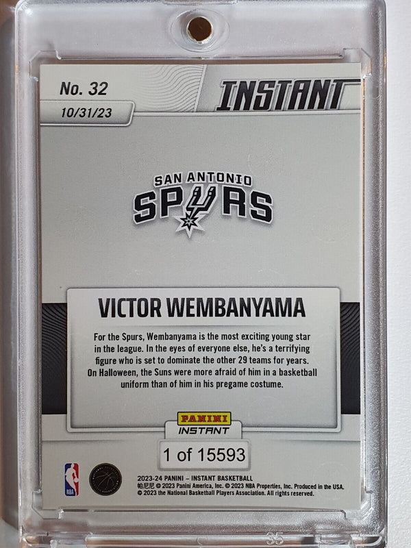 2023 Panini Instant Victor Wembanyama #32 Rookie /15593 RC - Ready to Grade