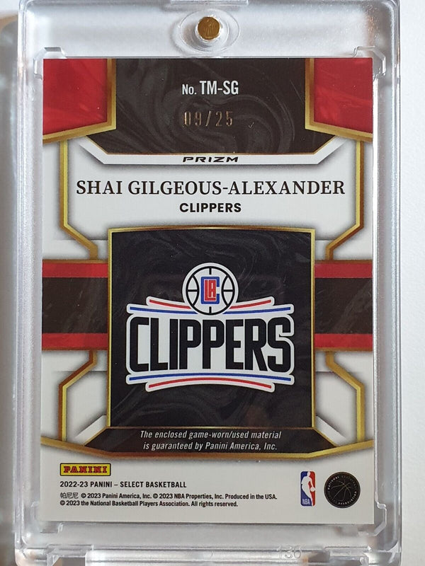 2022 Select Shai Gilgeous-Alexander #PATCH TIE-DYE Prizm /25 Game Worn Jersey