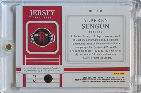 2022 Panini National Treasures Alperen Sengun #PATCH /99 Game Worn Jersey - Rare