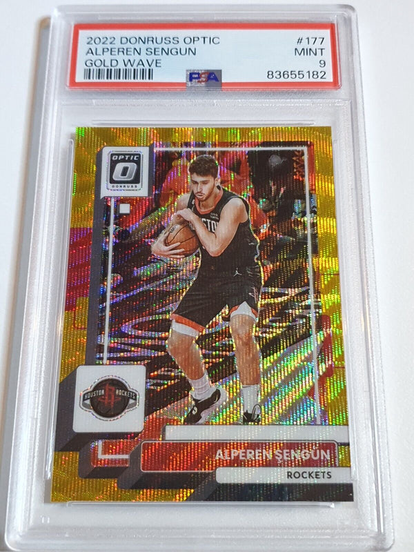 2022 Donruss Optic Alperen Sengun #177 GOLD WAVE /10 HOLO - PSA 9 (POP 2)