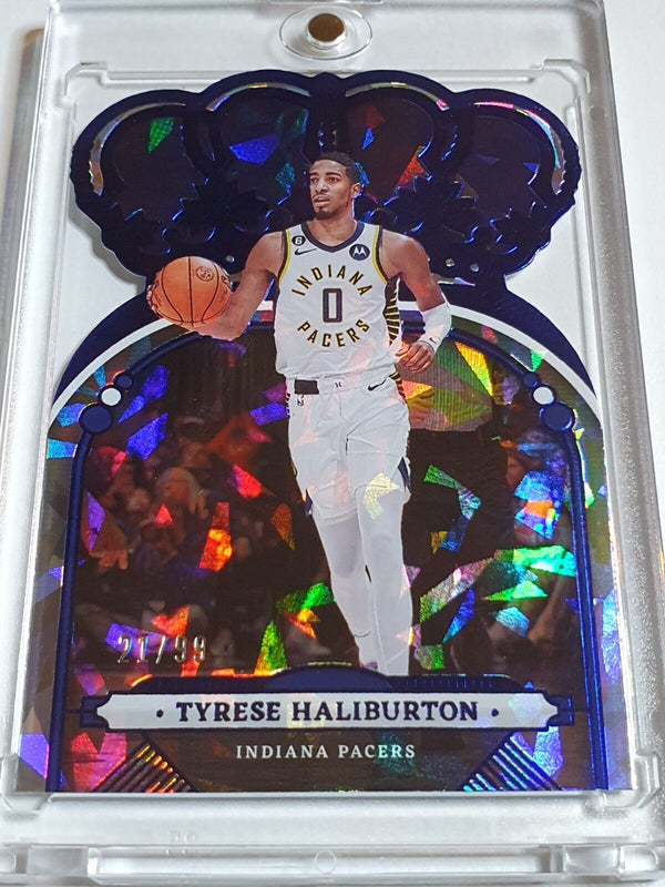 2022 Crown Royale Tyrese Haliburton #36 BLUE CRYSTAL /99 Holo Die Cut - Rare