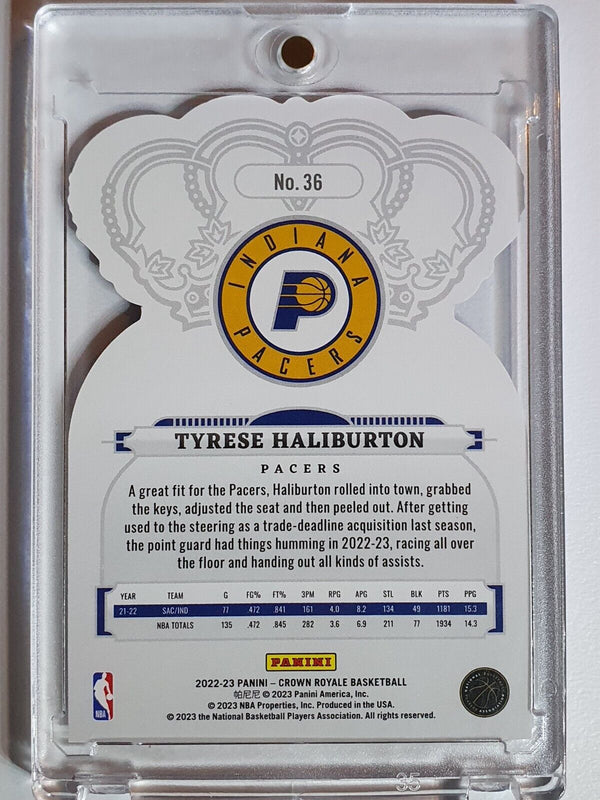 2022 Crown Royale Tyrese Haliburton #36 BLUE CRYSTAL /99 Holo Die Cut - Rare