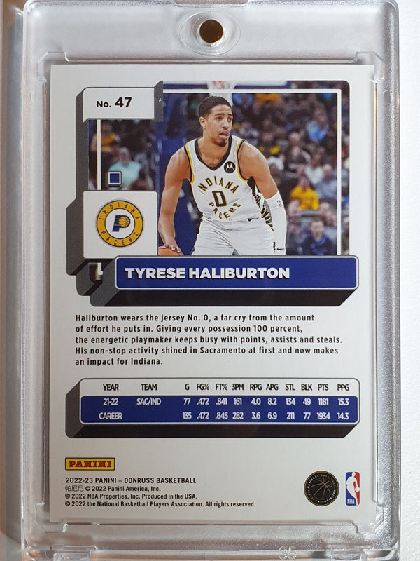 2022 Panini Donruss Tyrese Haliburton #47 BLUE CHOICE /49 Holo - Ready to Grade