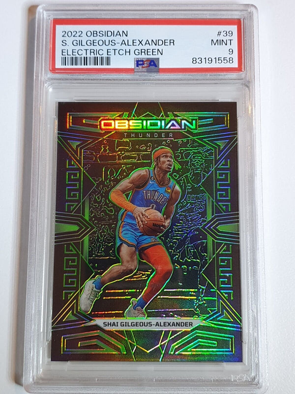 2022 Obsidian Shai Gilgeous-Alexander ELECTRIC ETCH GREEN /25 - PSA 9 (POP 1)