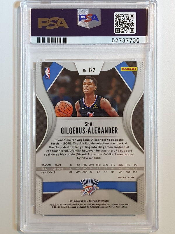 2019 Panini Prizm Shai Gilgeous-Alexander #122 SILVER Prizm - PSA 9 (LOW POP)