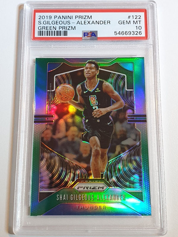 2019 Panini Prizm Shai Gilgeous-Alexander #122 GREEN Prizm - PSA 10 (LOW POP)
