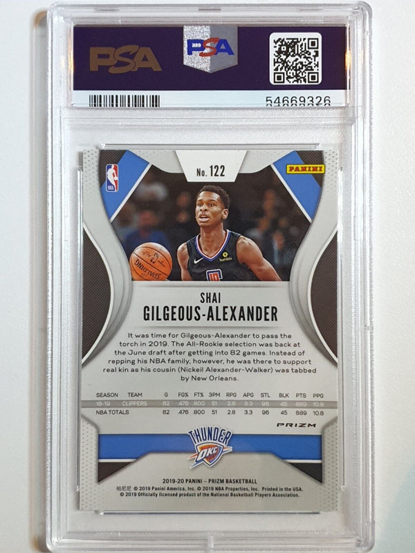2019 Panini Prizm Shai Gilgeous-Alexander #122 GREEN Prizm - PSA 10 (LOW POP)