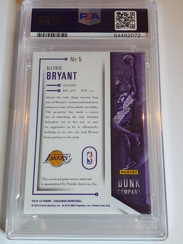 2014 Panini Excalibur Kobe Bryant #PATCH Game Worn Jersey - PSA 9 (POP 6)