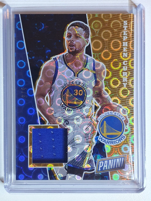 2017 Panini The National Stephen Curry #PATCH GOLD PYRAMIDS /5 Game Worn Jersey