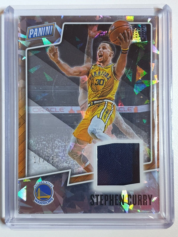 2019 Panini Stephen Curry #PATCH CRACKED ICE /25 Game Worn Jersey - Rare