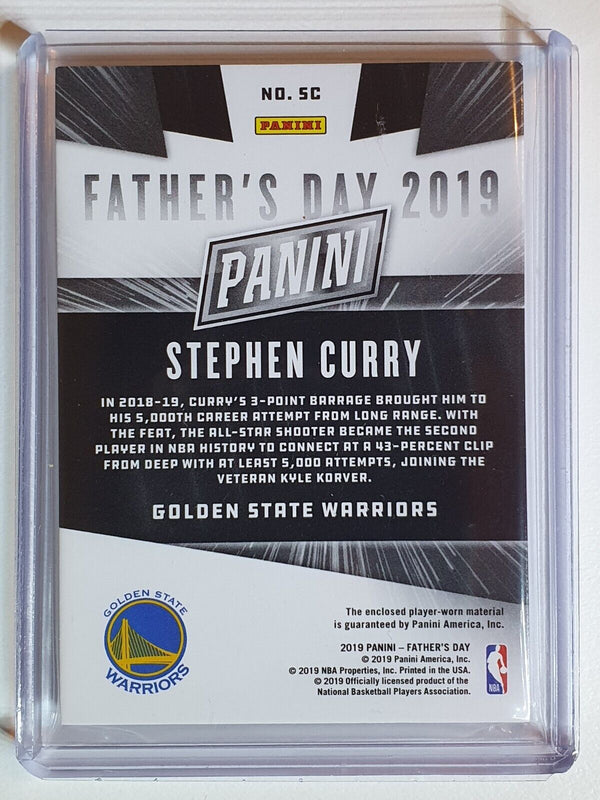 2019 Panini Stephen Curry #PATCH CRACKED ICE /25 Game Worn Jersey - Rare