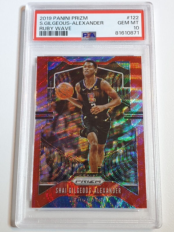 2019 Panini Prizm Shai Gilgeous-Alexander #22 Ruby Wave Holo - PSA 10 (Low POP)