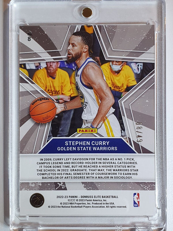 2022 Panini Donruss Elite Stephen Curry #8 PURPLE /49 Star Status - Rare