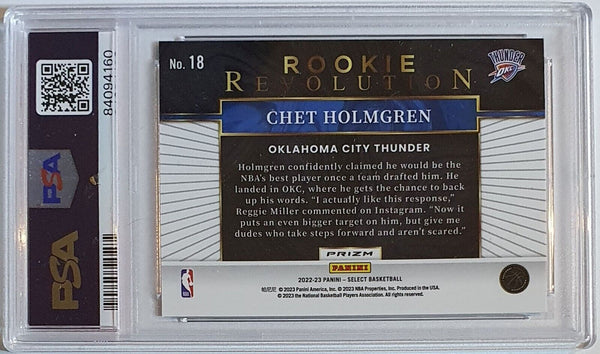 2022 Select Chet Holmgren #18 GREEN Holo Rookie Revolution RC - PSA 9 (POP 3)