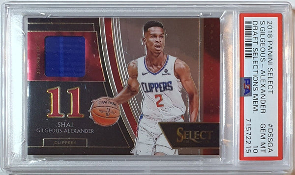 2018 Select Shai Gilgeous-Alexander Rookie #PATCH Jersey RC - PSA 10 (POP 2)