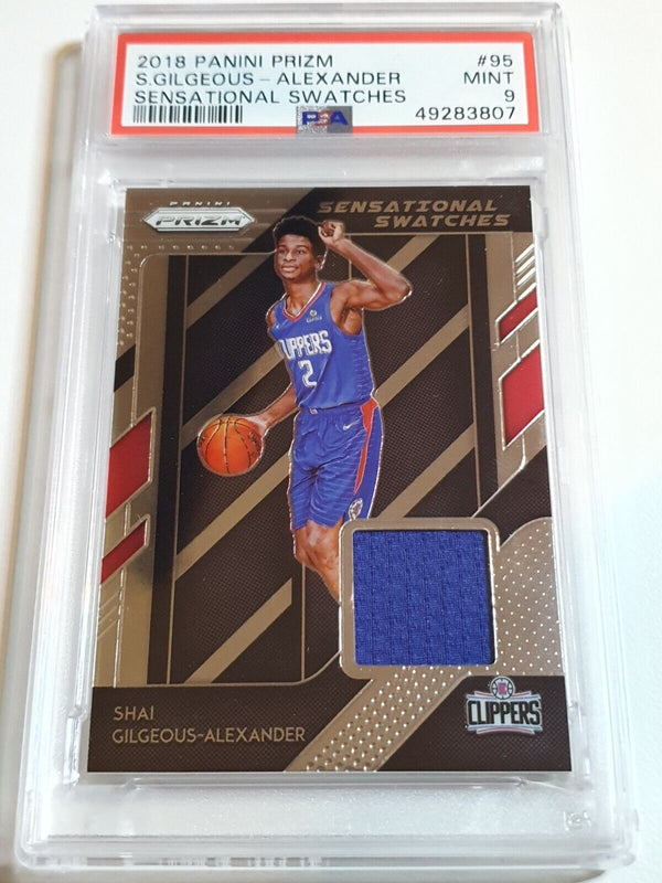 2018 Prizm Shai Gilgeous-Alexander Rookie #PATCH Game Worn Jersey - PSA 9