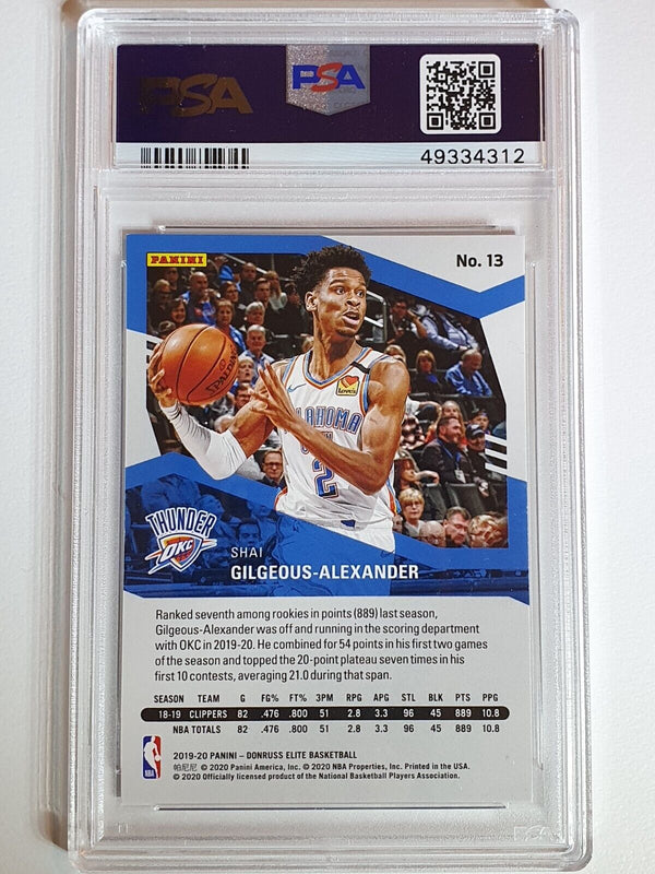 2019 Donruss Elite  Shai Gilgeous-Alexander #13 STATUS /99 Holo- PSA 9 (POP 1)