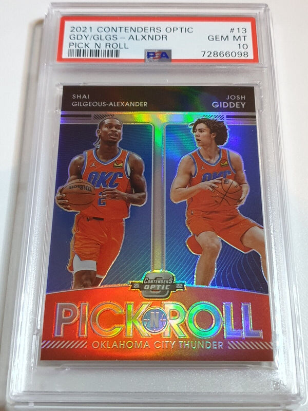 2021 Contenders Optic Josh Giddey Shai Gilgeous-Alexander #13 Holo - PSA 10