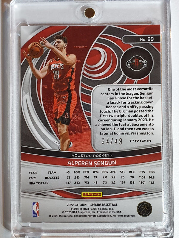 2022 Panini Spectra Alperen Sengun #99 ASTRAL /49 Prizm - Ready to Grade