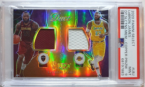 2020 Select Lebron James #PATCH COPPER /49 Game Dual Jerseys - PSA 9 (POP 6)