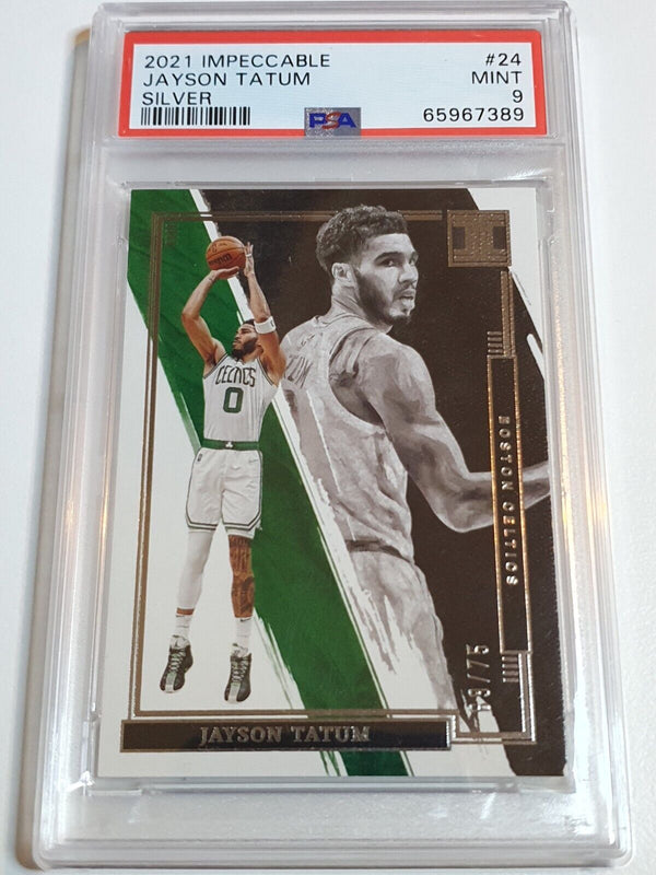 2021 Panini Impeccable Jayson Tatum #24 SILVER /75 Edition - PSA 9 (POP 1)