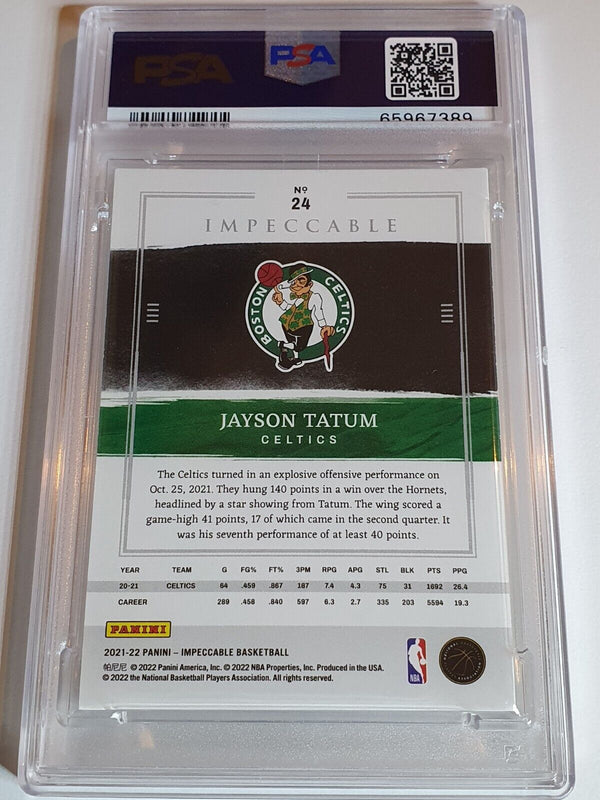 2021 Panini Impeccable Jayson Tatum #24 SILVER /75 Edition - PSA 9 (POP 1)