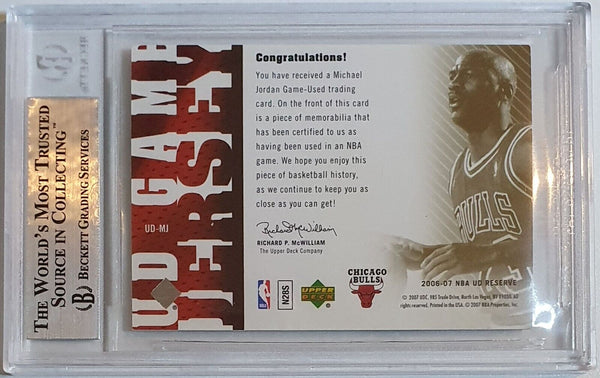 2006 Upper Deck Reserve Michael Jordan #PATCH HOLO Game Jersey - BGS 9 (POP 11)